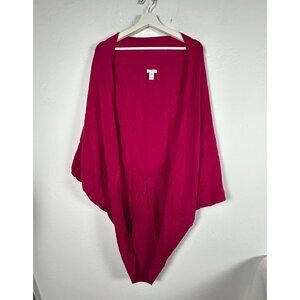 Chico's Womens Fuchsia Open Front Hair Rabbit Blend Knit Cardigan Sweater Size 2